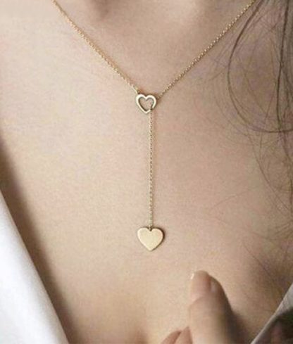 collar corazon original dorado