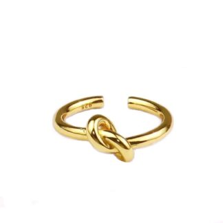 anillo nudo chapado en oro
