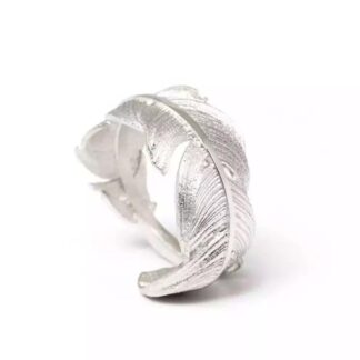 anillo pluma plata original