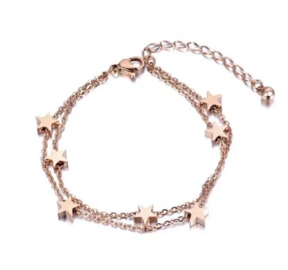 pulsera oro rosa estrellas